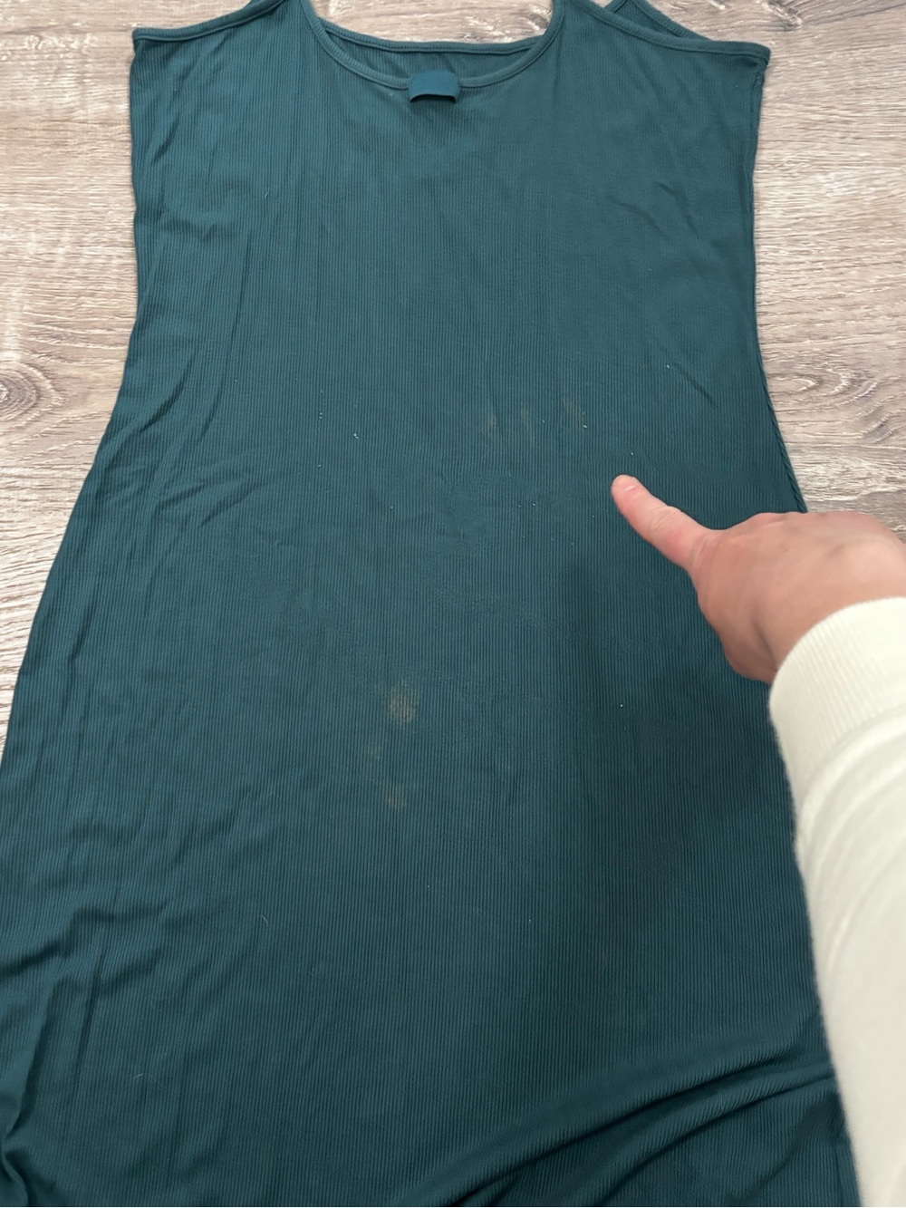 SKIMS Ribbed Dark Teal Spaghetti Strap Maxi Slip Dress Size 2XL - Picture 7 of 9